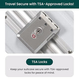 Nobl Travel Zipperless Check In Suitcase - Aluminum Frame, Check In luggage 30.2x20x12 Airline Approved by Noble Travel - Unbreakable Polycarbonate Shell - Dual TSA Locks, 360° Spinner Wheels - Ivory
