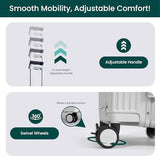Nobl Travel Zipperless Check In Suitcase - Aluminum Frame, Check In luggage 30.2x20x12 Airline Approved by Noble Travel - Unbreakable Polycarbonate Shell - Dual TSA Locks, 360° Spinner Wheels - Ivory