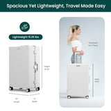 Nobl Travel Zipperless Check In Suitcase - Aluminum Frame, Check In luggage 30.2x20x12 Airline Approved by Noble Travel - Unbreakable Polycarbonate Shell - Dual TSA Locks, 360° Spinner Wheels - Ivory