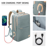 NOBLEMAN 25L Large Travel Laptop Backpack for Women, Professional Adult Office Commuter Womens Computer Backpack, Luxury Lightweight Personal Item Bag For Airlines Fits 16 Laptop (Aqua)