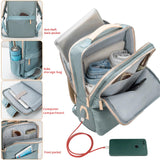 NOBLEMAN 25L Large Travel Laptop Backpack for Women, Professional Adult Office Commuter Womens Computer Backpack, Luxury Lightweight Personal Item Bag For Airlines Fits 16 Laptop (Aqua)
