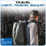 Nocqua 6 - in - 1 Convertible Travel Backpack, 40 - 55L Expandable Carry - On, Ergonomic Design with Drink Holders & Padded Laptop Pocket, Weather - Resistant Ballistic Nylon, Black - Travel Bag for Men & Women