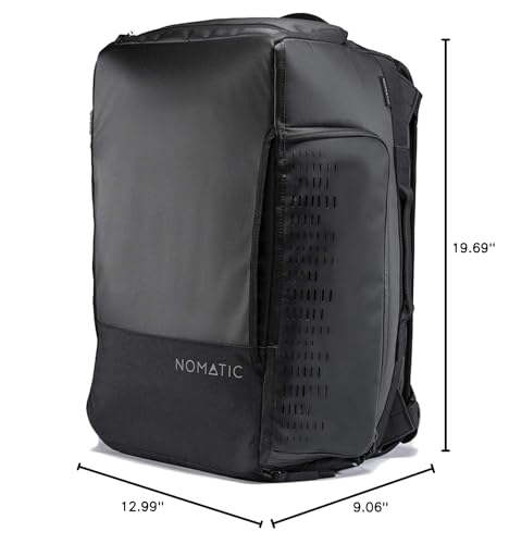 NOMATIC 30L Travel Bag - Convertible Duffel/Backpack, Carry - on Size for Airplane Travel, Everyday Use Laptop Bag, TSA Compliant Black Backpack