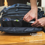 NOMATIC 30L Travel Bag - Convertible Duffel/Backpack, Carry - on Size for Airplane Travel, Everyday Use Laptop Bag, TSA Compliant Black Backpack