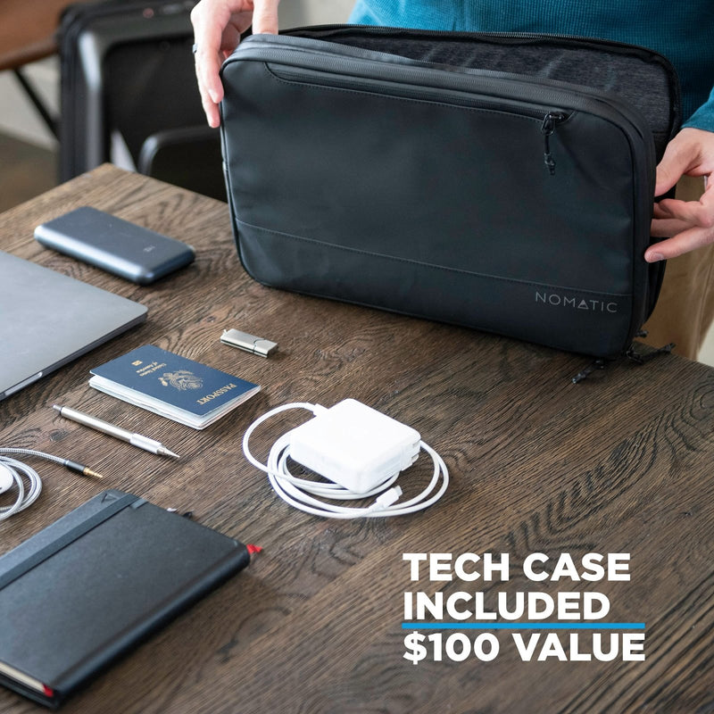 NOMATIC Carry - On Executive Luggage Perfect for 1 - 3 Day Trips, Hard Case Luggage for Men and Women, with Tech Case