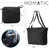 NOMATIC Navigator Collapsible Tote Bag - 28L Black - Unisex Adults - Perfect for Travel, Work, or Gym