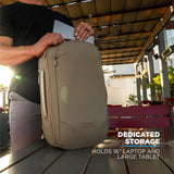 NOMATIC Navigator RS Pack - 15L w/ 6L Built - In Expansion - Water Resistant Coated Ripstop - Anti Theft Backpack - Laptop Bag - Computer Backpack (Sand)