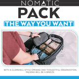 NOMATIC Navigator Travel Backpack - 32L Backpack with Laptop Compartment and 9L Built - In Expansion - Anti - Theft Carry - On Backpack for Travel - Water Resistant Travel Pack (Black)