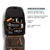 NOMATIC Peter McKinnon Camera Pack 25L, Ladder & 2 Small Camera Cubes - DSLR Camera Backpack for Men And Women, Extra Large Photography Bag, Travel Camera Backpack, Weekend Bag