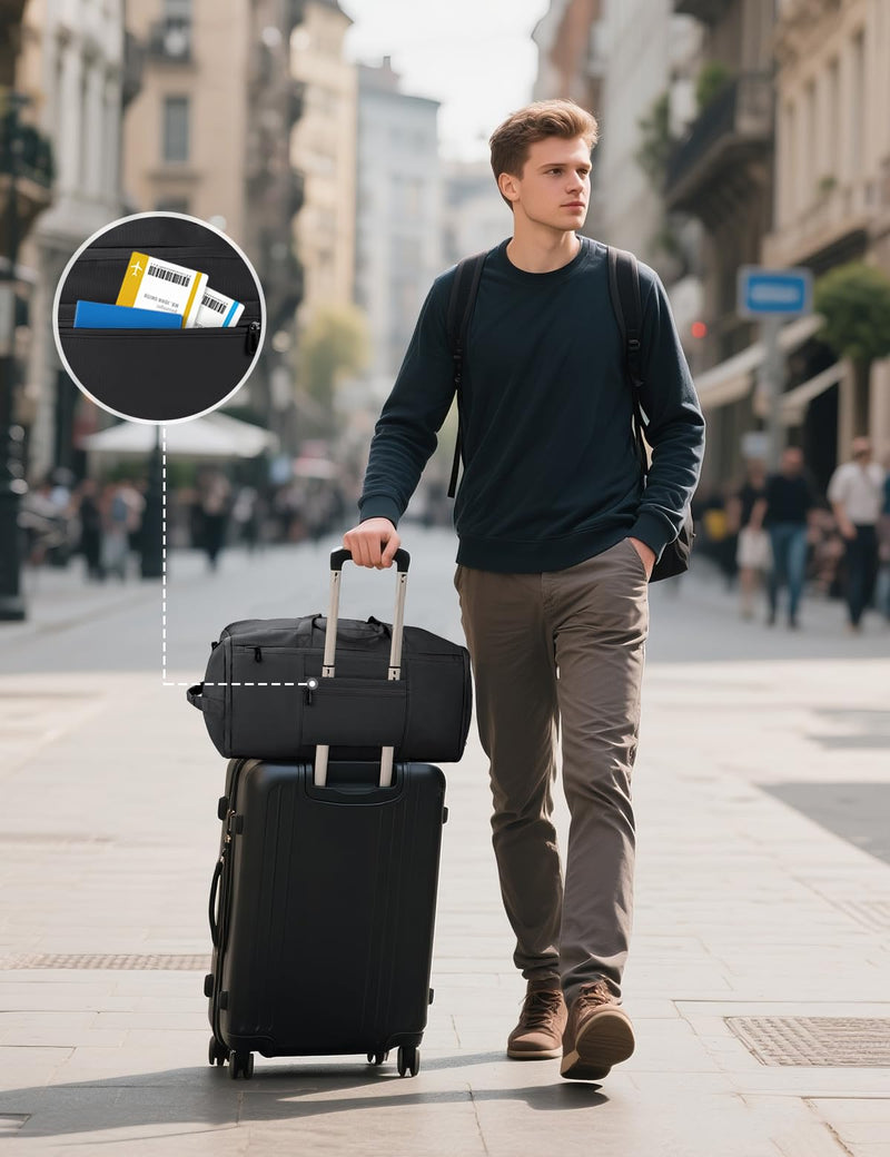 Noozion Garment Duffle Bags for Travel, Convertible Carry on Bag with Shoe Compartment,3 in 1 Waterproof Travel Suit Bag with Shoulder Strap for Men Women