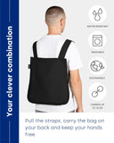 Notabag Original 2 in 1 Backpack and Bag (Black) – reusable grocery bags foldable – clever design for more flexibility – grocery tote bag