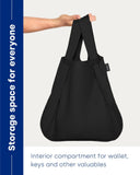 Notabag Original 2 in 1 Backpack and Bag (Black) – reusable grocery bags foldable – clever design for more flexibility – grocery tote bag