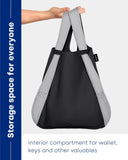 Notabag Original 2 in 1 Backpack and Bag (Grey/Black) – reusable grocery bags foldable – clever design for more flexibility – grocery tote bag