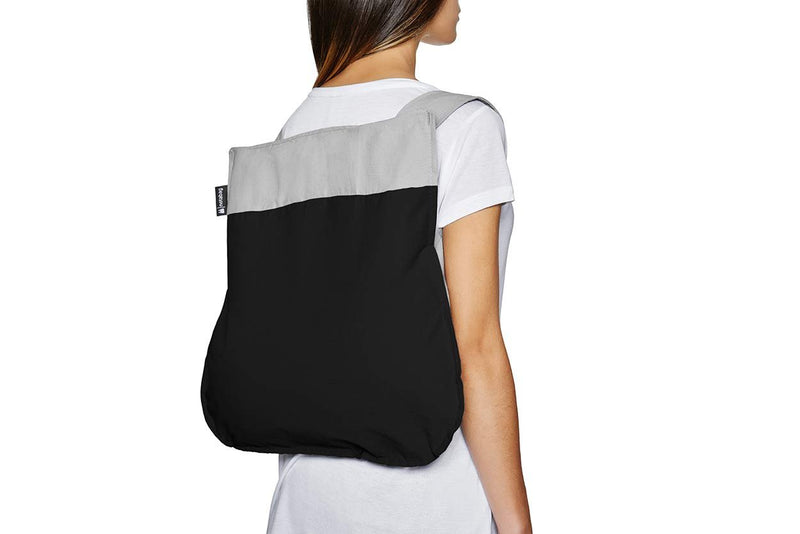 Notabag Original 2 in 1 Backpack and Bag (Grey/Black) – reusable grocery bags foldable – clever design for more flexibility – grocery tote bag
