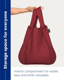 Notabag Original 2 in 1 Backpack and Bag (Wine Red) – reusable grocery bags foldable – clever design for more flexibility – grocery tote bag