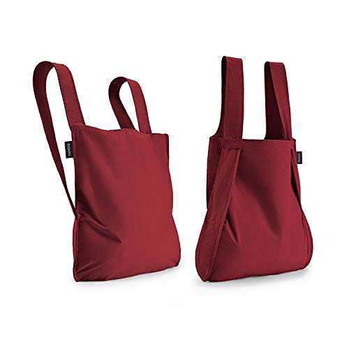 Notabag Original 2 in 1 Backpack and Bag (Wine Red) – reusable grocery bags foldable – clever design for more flexibility – grocery tote bag