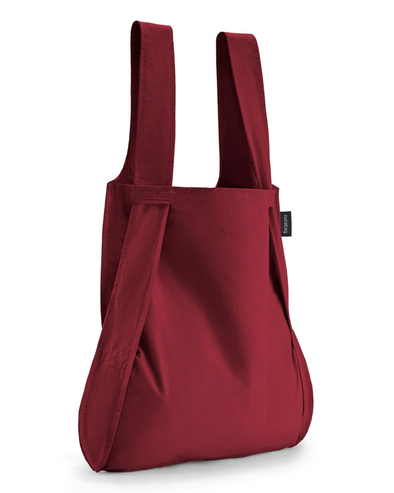 Notabag Original 2 in 1 Backpack and Bag (Wine Red) – reusable grocery bags foldable – clever design for more flexibility – grocery tote bag