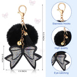 Noveread Small Cheer Backpack with Bow Keychain Cheerleading Glitter Backpack Cheerleaders Gift Cheer Bags for Sport(Black)