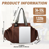 NPJGKY Multifunctional Travel Organizer Bag for Ladies - Doubles as a Stylish Backpack, Crossbody and Shoulder Bag, Boasts Great Storage Capacity (Dark Brown)