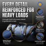 NSS 14L Compact Duffel Bag, Heavy - Duty Gear Bag, 1050D Tuff Cloth, Diamond Ripstop, Reinforced Stitching - Blue