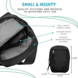 nugbuddy Smell Proof Bag | Crossbody Container | Discreet Storage Accessory | Carbon Lined Mini Sling | Small Travel Pouch | Black Side Pack | Minimalist Essentials