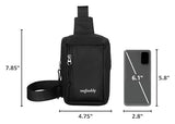 nugbuddy Smell Proof Bag | Crossbody Container | Discreet Storage Accessory | Carbon Lined Mini Sling | Small Travel Pouch | Black Side Pack | Minimalist Essentials