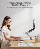Nulaxy Ergonomic Adjustable Laptop Stand for Desk, Dual Foldable Computer Riser with Advanced Heat - Vent, Heavy - Duty Portable Notebook Holder for Posture Correction, Compatible with Mac 10 - 17" Laptops