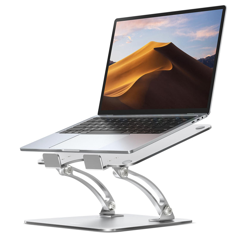 Nulaxy Ergonomic Adjustable Laptop Stand for Desk, Dual Foldable Computer Riser with Advanced Heat - Vent, Heavy - Duty Portable Notebook Holder for Posture Correction, Compatible with Mac 10 - 17" Laptops