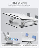 Nulaxy Ergonomic Adjustable Laptop Stand for Desk, Dual Foldable Computer Riser with Advanced Heat - Vent, Heavy - Duty Portable Notebook Holder for Posture Correction, Compatible with Mac 10 - 17" Laptops