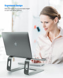 Nulaxy Fully Aluminum Detachable Laptop Stand, Ergonomic Ventilated Cooling Laptop Holder Computer Riser for Desk, Anti - Slip Design Notebook Stand Compatible with All 10 - 16" MacBook/Dell XPS/HP/Lenovo