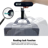 NUTRI FIT Luggage Scale Travel Digital Suitcase Weight Scale Portable Bag Weighing Scale Baggage Weigher, LCD Display 110lb/50kg Electronic Handheld Balance for Packages Airplane Travel Essentials