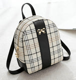 NUWA Plaid Mini Backpack Purse - Cute Bow Lightweight 2 - in - 1 Crossbody Bag, Cell Phone Wallet Pouch, Ideal Gift for Women & Teen Girls, Everyday Casual Use (Black2)