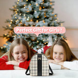 NUWA Plaid Mini Backpack Purse - Cute Bow Lightweight 2 - in - 1 Crossbody Bag, Cell Phone Wallet Pouch, Ideal Gift for Women & Teen Girls, Everyday Casual Use (Black2)