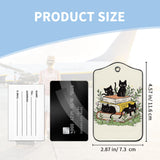 Nyixblyre 2 Pcs Luggage Tag for Suitcases, Black Cat Book Cute PU Leather Suitcase Tag Privacy Cover ID Label with Metal Loop, Personalized Baggage Identifier for Women Cruise Bag Travel Essentials