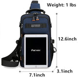 O-TBOST Crossbody Sling Backpack Sling Bag for Men Travel Hiking Chest Bag Daypack (Black)