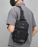 O-TBOST Crossbody Sling Backpack Sling Bag for Men Travel Hiking Chest Bag Daypack (Black)