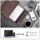 Oak Leathers Leather Messenger Bag for Men and Women - Laptop Briefcase Bag For College, Office, Adjustable Shoulder Strap (Wood)