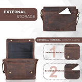 Oak Leathers Leather Messenger Bag for Men and Women - Laptop Briefcase Bag For College, Office, Adjustable Shoulder Strap (Wood)