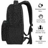 Oarencol Black Leopard Backpack Animal Skin Print Bookbag Daypack Travel Hiking Camping School Laptop Bag