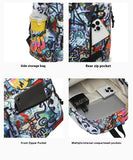 Oarwqvi Graffiti leisure backpack, shoulder bag, student bag, 25L large capacity, birthday gift (A3)