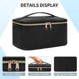 OCHEAL Makeup Bag, Portable Cosmetic Bag, Large Capacity Travel Makeup Case Organizer, Black For Women Toiletry Bag for Girls Traveling With Handle and Divider