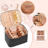 OCHEAL Travel Makeup Bag, Cosmetic Bags for Women Makeup Case Organizer Large Capacity Travel Toiletry Bag Storage Bags with Divider and Handle for Cosmetics Toiletries Brushes Tools - Large, Black