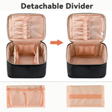 OCHEAL Travel Makeup Bag, Cosmetic Bags for Women Makeup Case Organizer Large Capacity Travel Toiletry Bag Storage Bags with Divider and Handle for Cosmetics Toiletries Brushes Tools - Large, Black