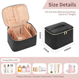 OCHEAL Travel Makeup Bag, Cosmetic Bags for Women Makeup Case Organizer Large Capacity Travel Toiletry Bag Storage Bags with Divider and Handle for Cosmetics Toiletries Brushes Tools - Large, Black