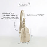 ODODOS Sling Bag with Adjustable Straps Crossbody Chest Bag Lightweight Small Backpack for Casual Outdoor Traveling Hiking, Beige