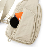 ODODOS Sling Bag with Adjustable Straps Crossbody Chest Bag Lightweight Small Backpack for Casual Outdoor Traveling Hiking, Beige
