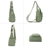 ODODOS Sling Bag with Adjustable Straps Crossbody Chest Bag Lightweight Small Backpack for Casual Outdoor Traveling Hiking, Sage Grey
