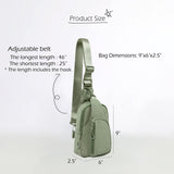 ODODOS Sling Bag with Adjustable Straps Crossbody Chest Bag Lightweight Small Backpack for Casual Outdoor Traveling Hiking, Sage Grey