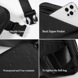 ODODOS Unisex Mini Belt Bag with Adjustable Strap Small Fanny Pack for Workout Running Traveling Hiking, Black