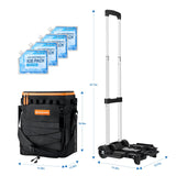 Odoland 48 Can Rolling Cooler Bag with Wheels & Handle, Collapsible Insulated Ice Chest for Beach, Camping & Tailgating - Portable Travel Soft Cooler on Wheels, Collapses for Easy Storage